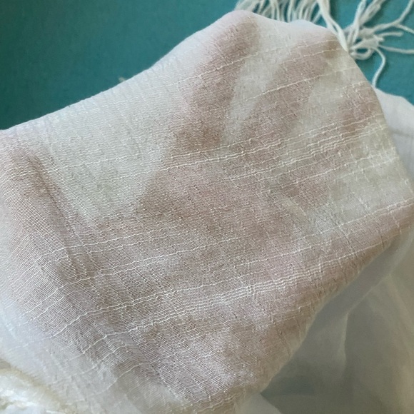 SHEIN Fringe gauze crochet semi sheer belt tie kimono short sleeve NEW size OS - Picture 5 of 8